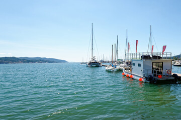 floating bar in the harbour of la spezia