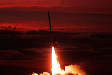 Rocket launch. Elements of this image furnished by NASA