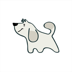 Print funny dog. Perfect for kids. Puppies, dog, terrier doodles on white background