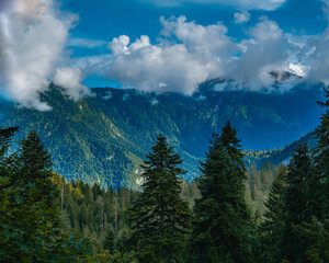 clouds over the mountains