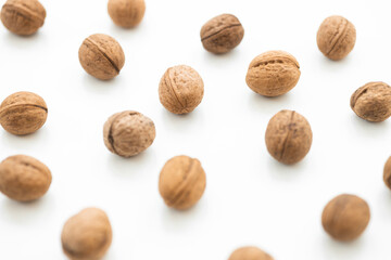 walnuts in shell isolated on a white background