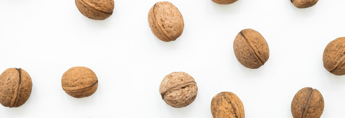 walnuts in shell isolated on a white background