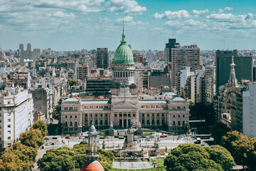 Vista del Congreso nacional,  Buenos aires, Argentina.