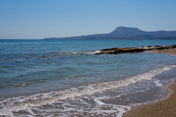 Waves on the stone coast of Crete