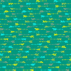 Simple boho arrows vector seamless pattern. Ethnic rustic design. Indigenous american theme. Boho