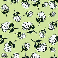 vector illustration of magnolia flower wedding  seamless pattern