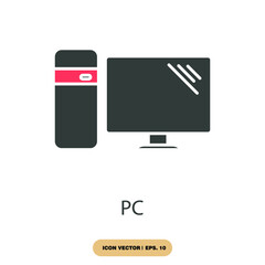 pc icons  symbol vector elements for infographic web