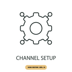 channel setup icons  symbol vector elements for infographic web
