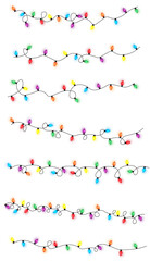 Fototapeta na wymiar Christmas lights string isolated on white background vector