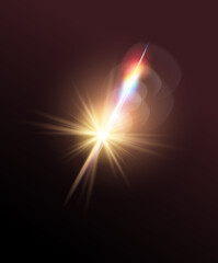 Transparent sun lens flare effect. Vector illustration.
