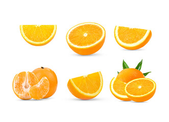 Navel orange on white background