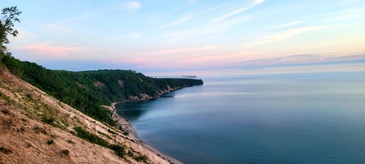 sunset over the river