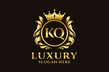 Initial KQ Letter Royal Luxury Logo template in vector art for luxurious branding projects and other vector illustration.