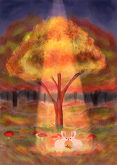 conejos de otoño