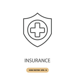 Obraz premium insurance icons symbol vector elements for infographic web