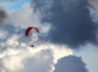 Hang gliders over San Diego, California.