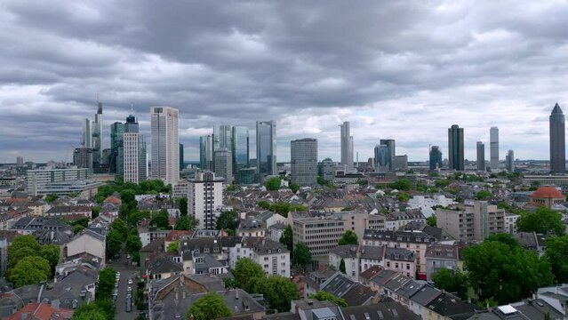 Panoramic view over the City of Frankfurt Germany from above - travel photography