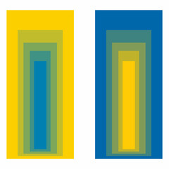 Geometric illustration in yellow and blue, Ukrainian flag colors, support, 3d effect, vector