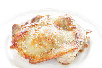 Homemade grilled chicken tight meat served with celery and carrot