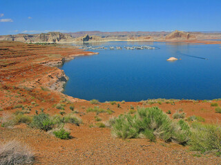 Lake Powell Marina  - Wahweap Marina and surrounding landscape on Lake Powell, Page, Arizona