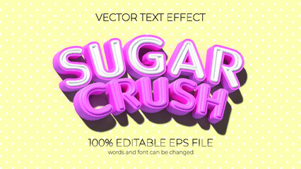 sugar crush editable text effect style, EPS editable text effect