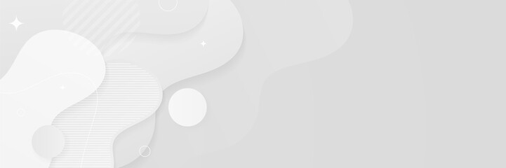 White abstract banner background. Vector abstract graphic design banner pattern background template.