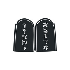 Aseret haDibrot Icon Silhouette Illustration. Religion Vector Graphic Pictogram Symbol Clip Art. Doodle Sketch Black Sign.