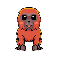 Obraz premium Cute little orangutan cartoon sitting