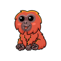 Cute little orangutan cartoon sitting © frescostudio