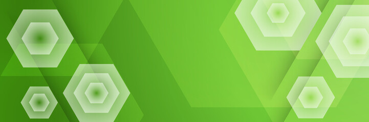 Abstract green gradient vector banner. Halftone dotted minimal contemporary long background. Vector abstract graphic design banner pattern background template.