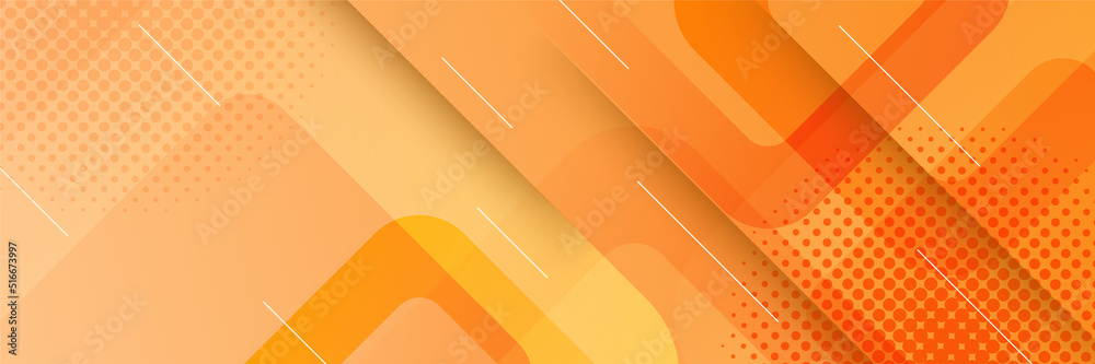 Wall mural orange abstract banner background. abstract modern orange yellow white banner background gradient co
