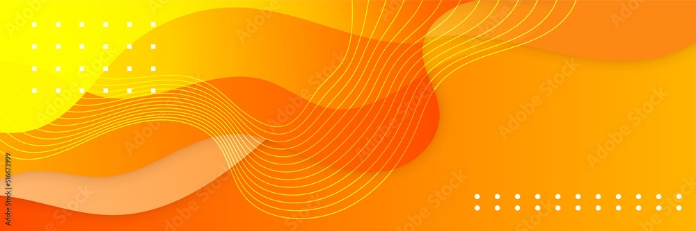 Wall mural orange abstract banner background. abstract modern orange yellow white banner background gradient co