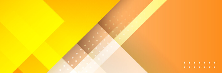 Orange abstract banner background. Abstract modern orange yellow white banner background gradient color. Yellow and orange gradient with circle halftone pattern curve wave decoration.