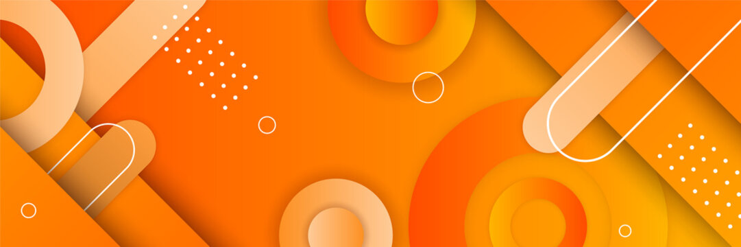 Orange abstract banner background. Abstract modern orange yellow white banner  background gradient color. Yellow and orange gradient with circle halftone  pattern curve wave decoration. Stock Vector | Adobe Stock