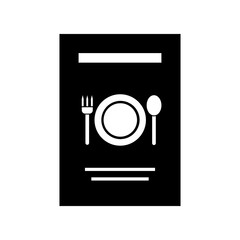 Recipe Book icon, full black. Vector illustration, suitable for content design, website, poster, banner, menu, or video editing needs