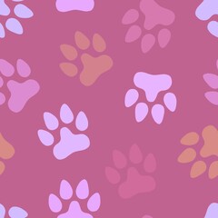 Animal seamless cat dog footprints pattern for wrapping paper and kids and clothes print and fabrics and hobbies