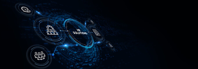 Business, Technology, Internet and network concept. HR Solutions.  3d illustration