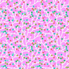 Simple floral seamless branches pattern for summer notebooks and autumn wrapping paper and kids and fabrics