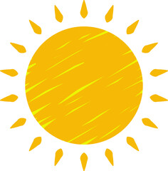 Happy Hot Summer Sun Drawn Art Doodle Character illustration Icon