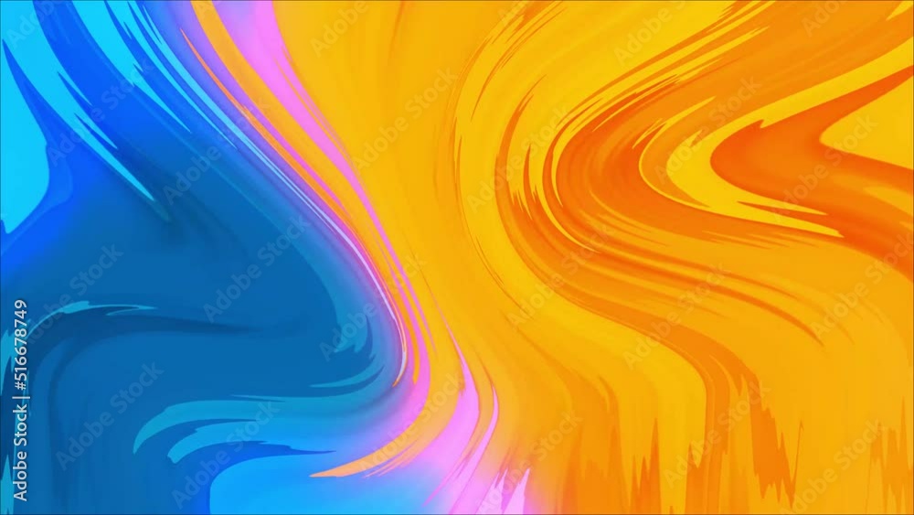Leinwandbilder animated 3d waving cloth texture. liquid holographic background. smooth silk cloth surface with ripp