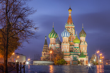 St. Basil s Cathedral at dawn in Red Square, Moscow, Russia