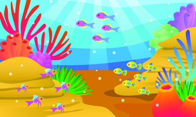 Fototapeta na wymiar illustration of a fish in the water