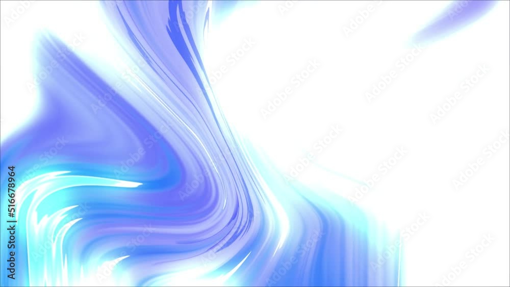 Poster Beautiful neon animation in slow motion. Animation ultramarine energy waves. Seamless loop 4k video. 