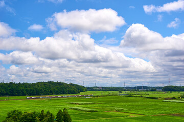 田園を行く成田エキスプレス　佐倉市