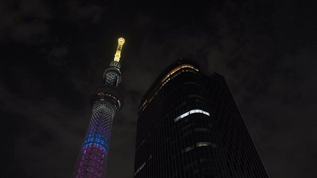 東京スカイツリー　紫色　特別ライティング 2022年7月
