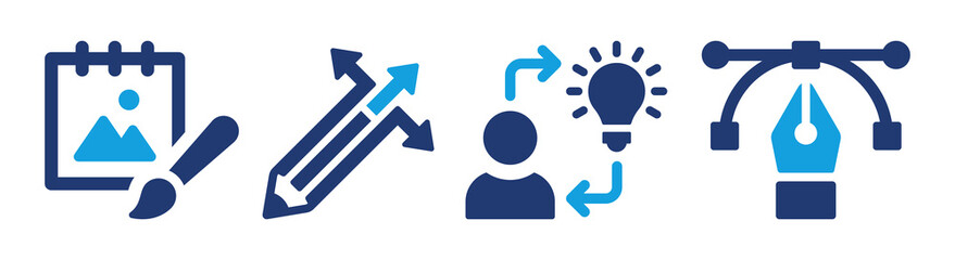 Graphic design creativity vector icon set. Creative art symbol illustration.