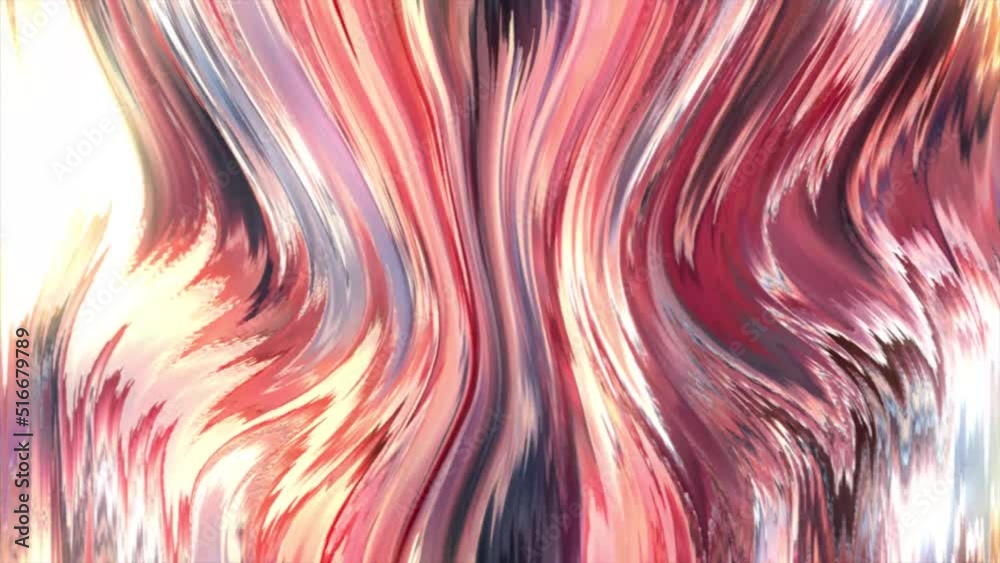 Leinwandbilder animated 3d waving cloth texture. liquid holographic background. smooth silk cloth surface with ripp