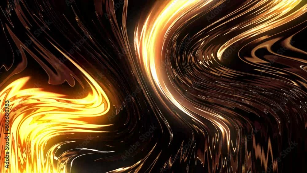 Leinwandbilder Animated 3D waving cloth texture. Liquid holographic background. Smooth silk cloth surface with ripples and folds in tissue. 4K 3D rendering seamless looping animation