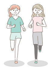 ジョギングをする女性たち