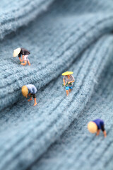 Miniature creative sweater terraced farmers